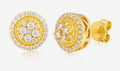 925 Sterling Silver Sparkling Round Moissanite Stud Earrings GRA Certified
