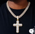 Moissanite Cross Necklace 925 Sterling Silver Pendant Jewelry Round Cut Diamond
