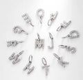 Fashion Tiny Moissanite Initial 26 Letter Charms Pendant 925 Sterling Silver